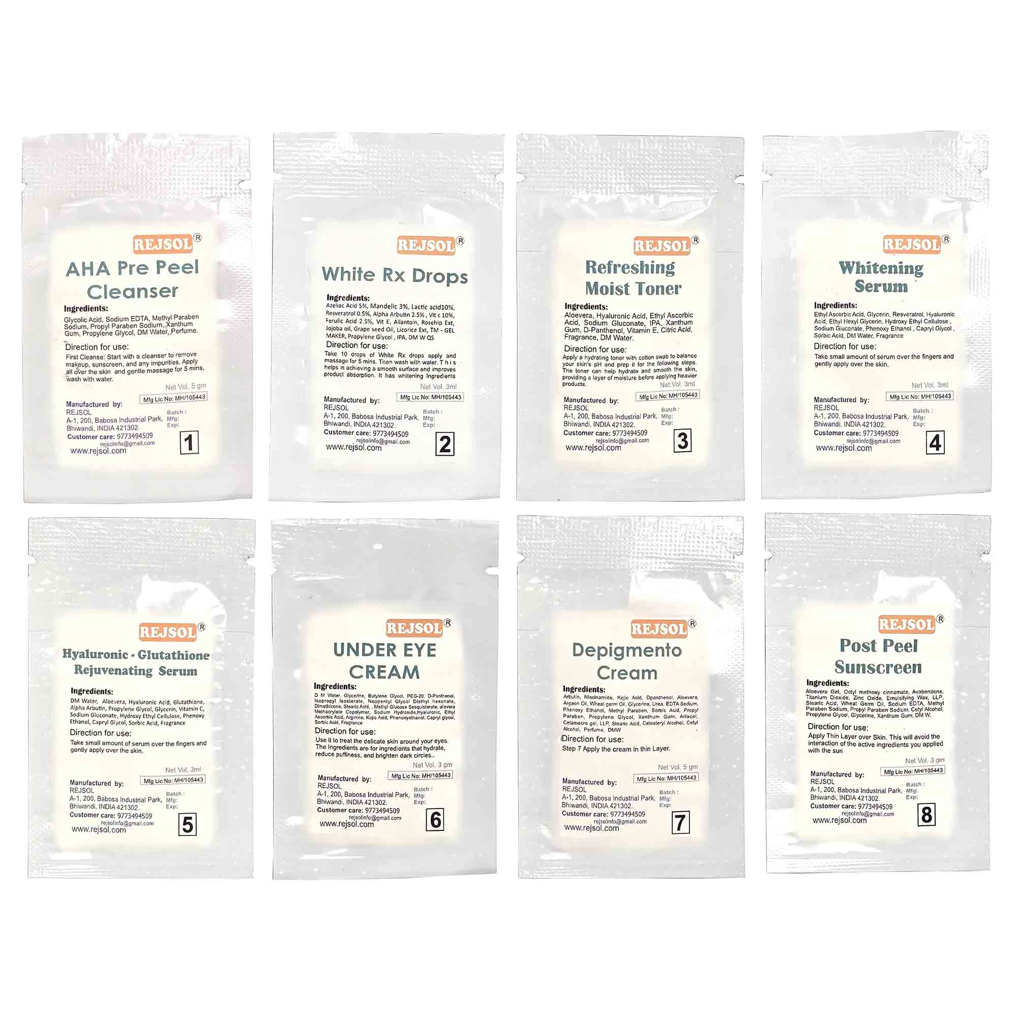 R151 Whitening Treatment Kit  8 steps Monodose