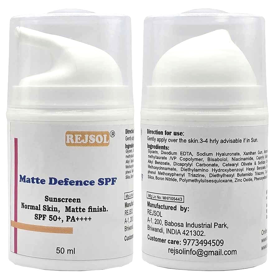 R100 Matte Defence SPF Sunscreen 50ml Normal Skin, Matte finish. SPF 50+