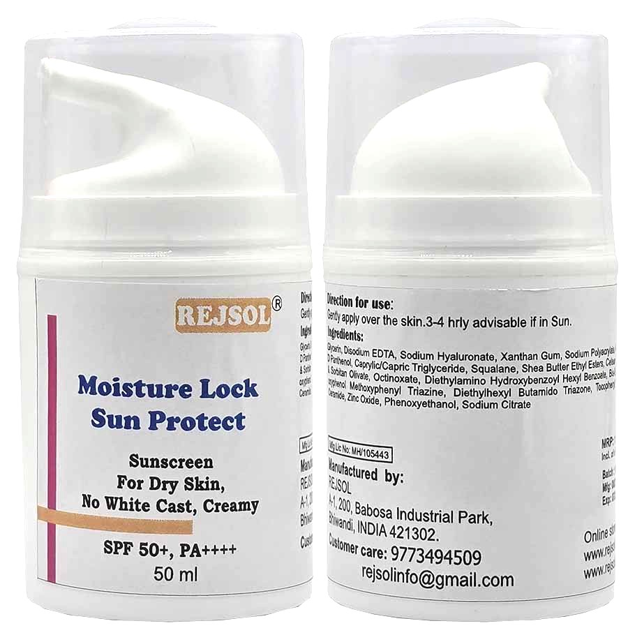 R103 Moisture Lock Sun Protect Sunscreen 50ml Dry Skin Sunscreen, No White Cast, Creamy
