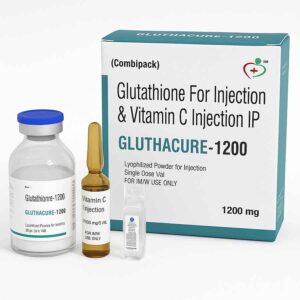 Glutathione Injection 1200mg with Vitamin C ampoule for IV injection for Professional Use Only.