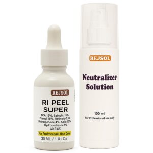 R158 RI PEEL Super for Chemical Peeling. Professional Use 30ml TCA 15%, Sali 15%, Phenol 15%, Retinol 0.5%, Vit C 6%, Hydroquinone 4%, Kojic Acid 10%, Hydrocortisone 1%, Allantoin 3%