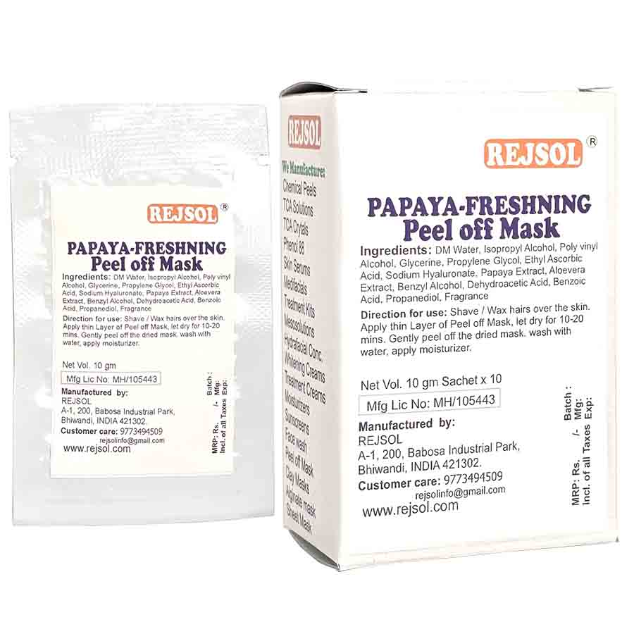 R84 PAPAYA FRESHNING PEEL OFF MASK 10 GM Sachet 10Nos
