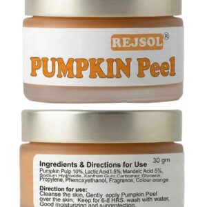 R122 Pumpkin Peel for Chemical Peeling. Kept for 8 hrs Professional Use 30gm Jar Pumpkin Pulp 10%, Glycerin 5%, Propylene Glycol 5%, Lactic Acid 1.5%, Mandelic Acid 5%, Licorice Root Extract 1%, Tea Tree Extract 1%